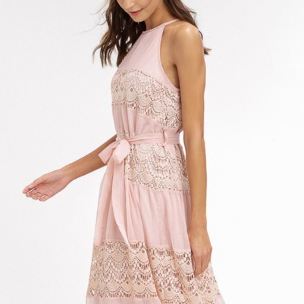 LAST ONE! Vintage Inspired Midi Dress - Blush